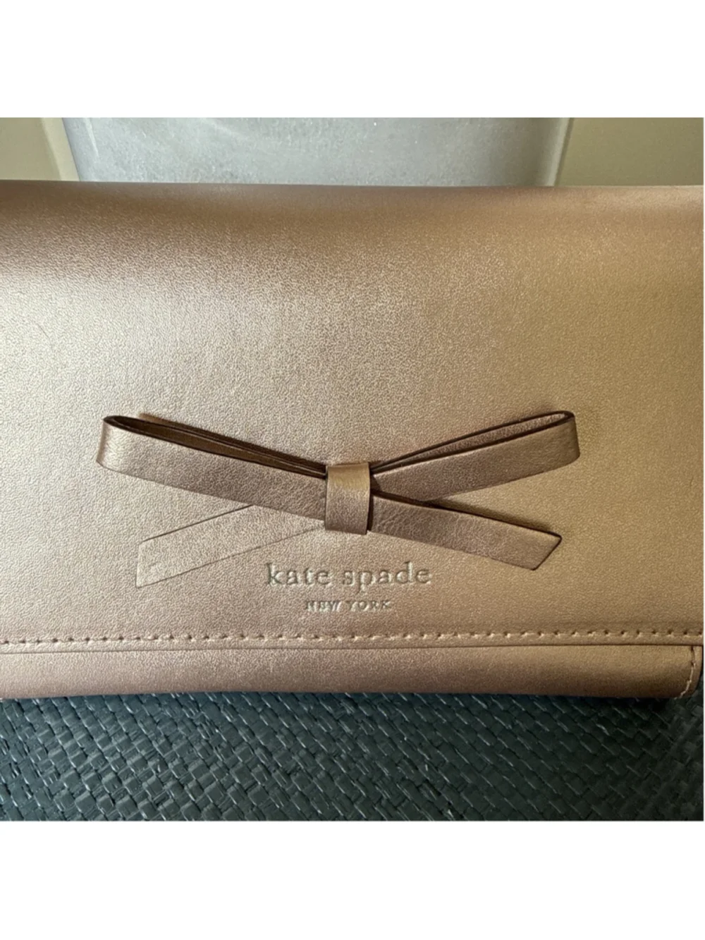 Kate Spade Sawyer Street Callie Leather Bi Fold Wallet in Rose Gold
